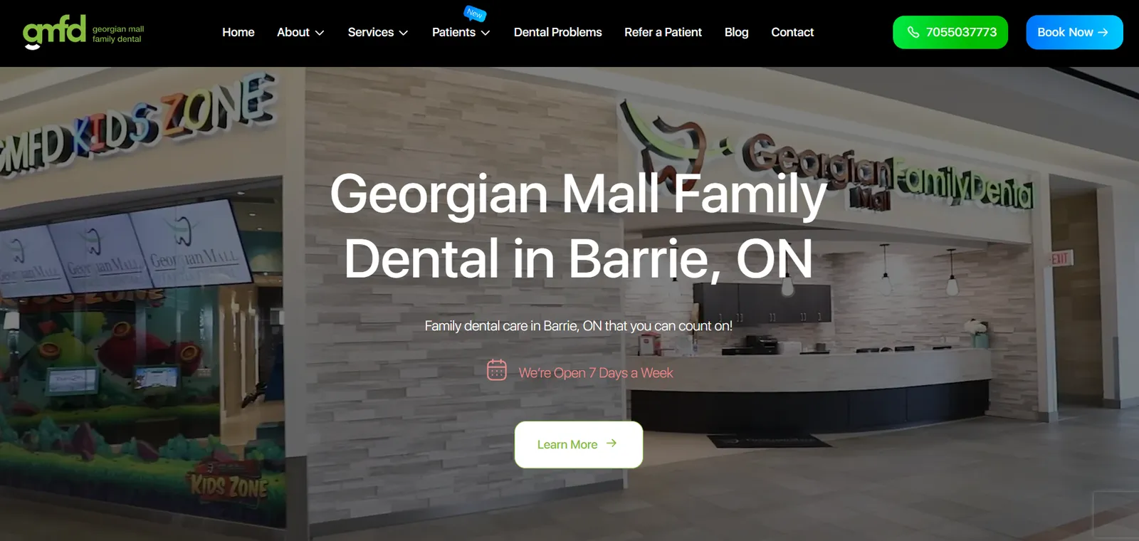 Georgian Mall Family Dental website design